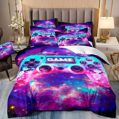 Set biancheria da letto gaming per bambino, copripiumino Queen ispirato ai videogiochi, copripiumino con design PlayStation per ragazzi e uomini giovani