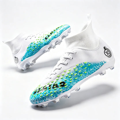 1 paire de chaussures de football pour hommes, résistantes à l'usure, antidérapantes, avec crampons longs et courts, idéales pour les matchs sur gazon extérieur, pour étudiants et adultes