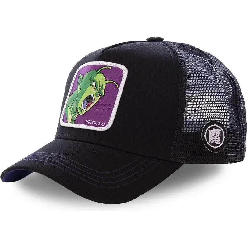 Boné de Basebol Dragon Ball Son Goku para Homem, com Bordado, Pala de Sol, Rede Trucker Ajustável, Estilo Hip-Hop para Viagens de Verão