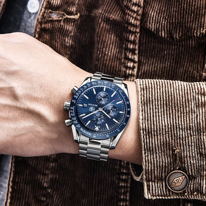 Reloj para hombre BENYAR 5140, reloj deportivo informal, reloj de cuarzo de lujo resistente al agua, cronógrafo militar de marca de alta gama.