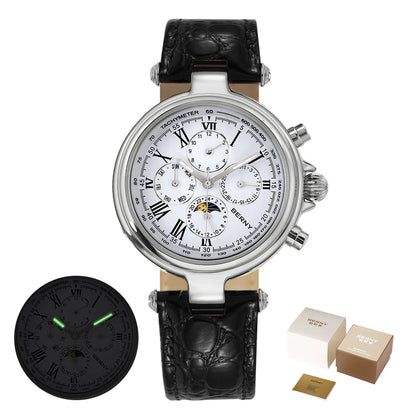 BERNY Classic Dress Automatic Watch for Men Luxury Stainless Steel Mechanical Wristwatch Leather Strap Waterproof Sliver Watches
