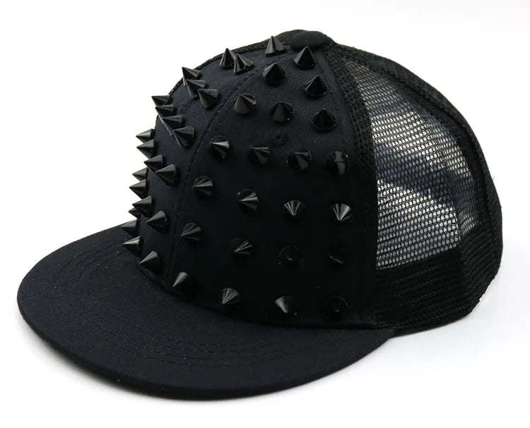 BASEBALL CAPS FOR BOTH Men Women Boys Girls Punk Studded Baseball Hip-Hop Hat Adjustable Snapback Spike Rivet Stud Cap