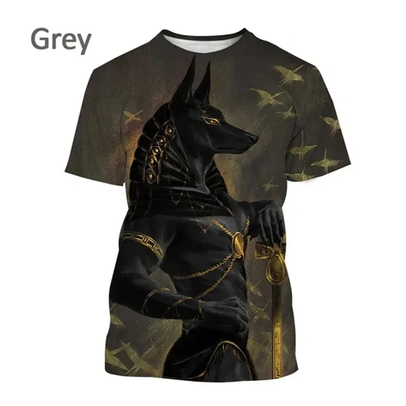 Grim Reaper Anubis T-shirts 3D-trykt oldegyptisk gud T-shirt Egyptens øje Farao Mode Harajuku kortærmet T-shirt