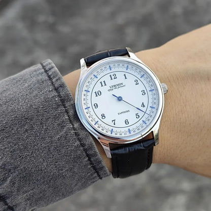 Single needle independent blue needle minimalist fashion personality sapphire mirror waterproof quartz watch for men