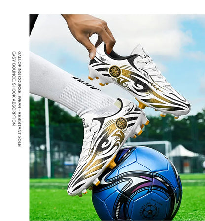 Original Soccer Cleats Men Training Shoes Outdoor Non-slip Children's Football Shoes Long Spikes Men's Futsal Shoes Size 32-45