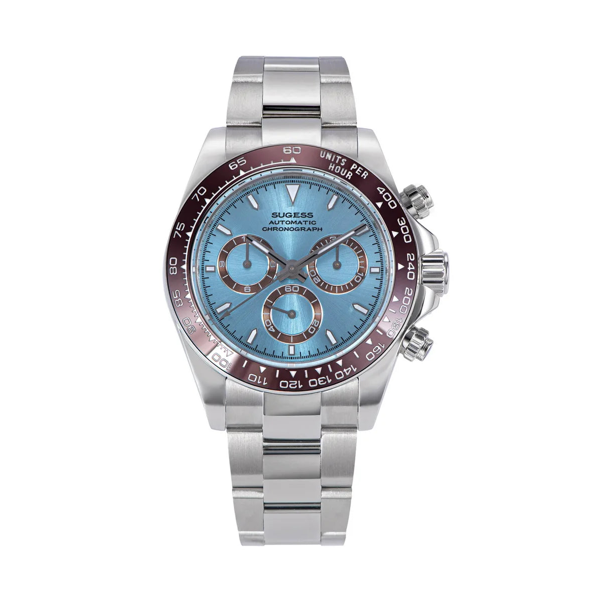 Sugess Panda Chronograph Movement Automatic Mechanical Chronograph Wristwatch Waterproof Diving Men Watches Ceramic Bezel Tona