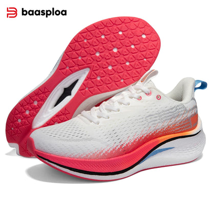 Baasploa Women Professional Running Shoes Outdoor Carbon Plate Non Slip Sports Shoes Female Casual Breathable Jogging Sneakers