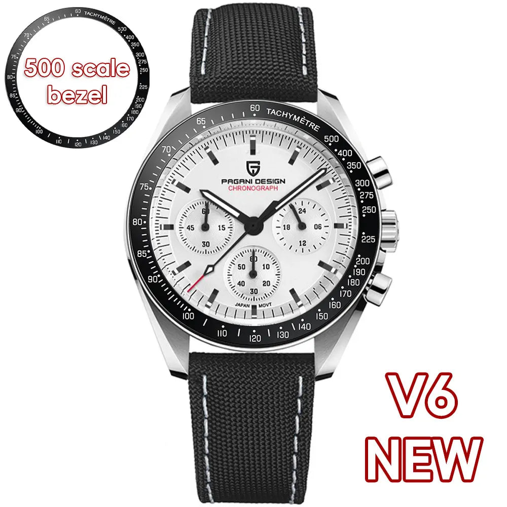 PAGANI DESIGN Saturn Men's Watches 2026 New Top Luxury Quartz Watch Men Light Tan Chronograph AR Sapphire crystal Wristwatch Men