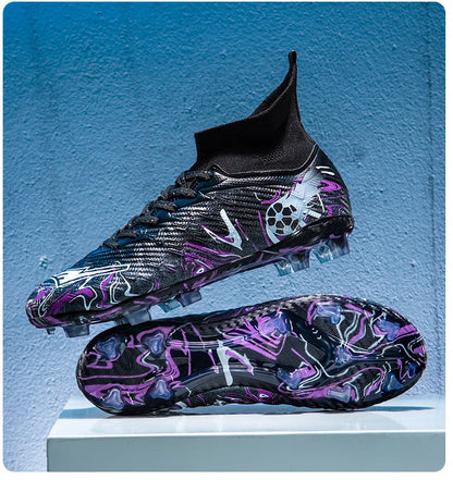 1 paire de chaussures de football pour adultes avec crampons TF, pour les étudiants, durables, antidérapantes, pour l'entraînement sur gazon et les matchs de football