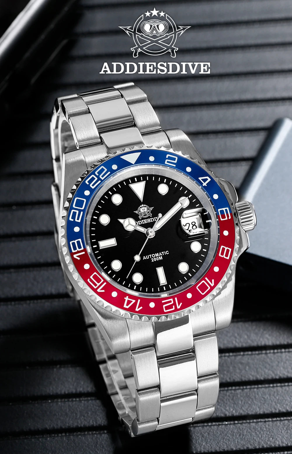 ADDIESDIVE 2025 New Men's Business Watch 200m Water Resistant 8215 Automatic Mechanical Watch Sapphire Crystal Luminous Watch