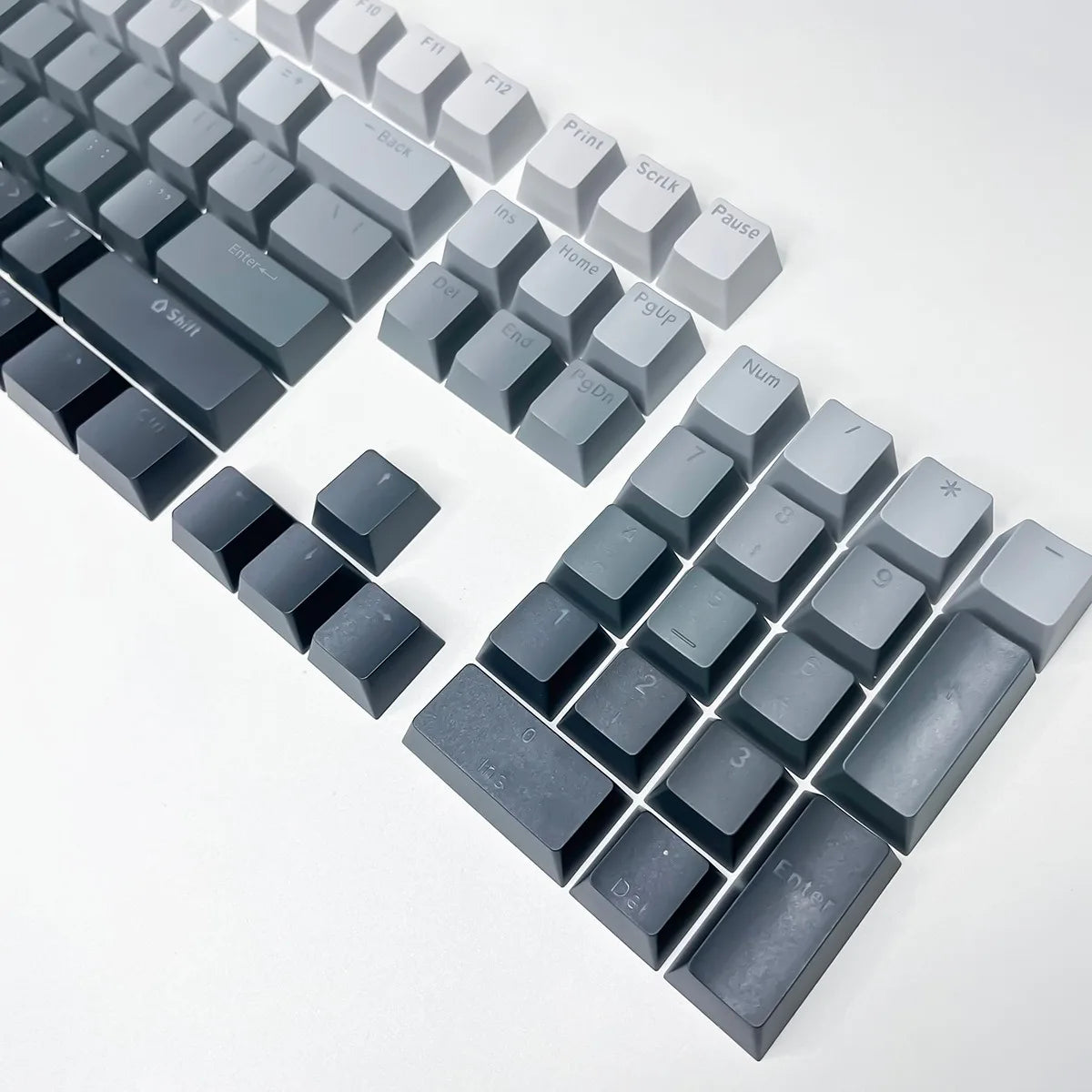 Keycap RGB gamer retroilluminati a gradiente per tastiera meccanica con switch MX, profilo OEM, PBT bianco e blu, layout ISO, tasti fai da te