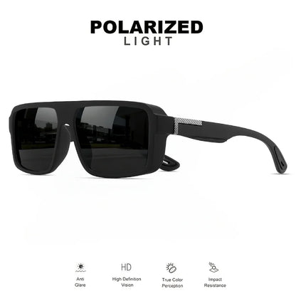 Classic Retro Punk Polarized Square Sunglasses - UV400 Unisex for Daily Casual, Outdoor Sports, Fishing & Driving