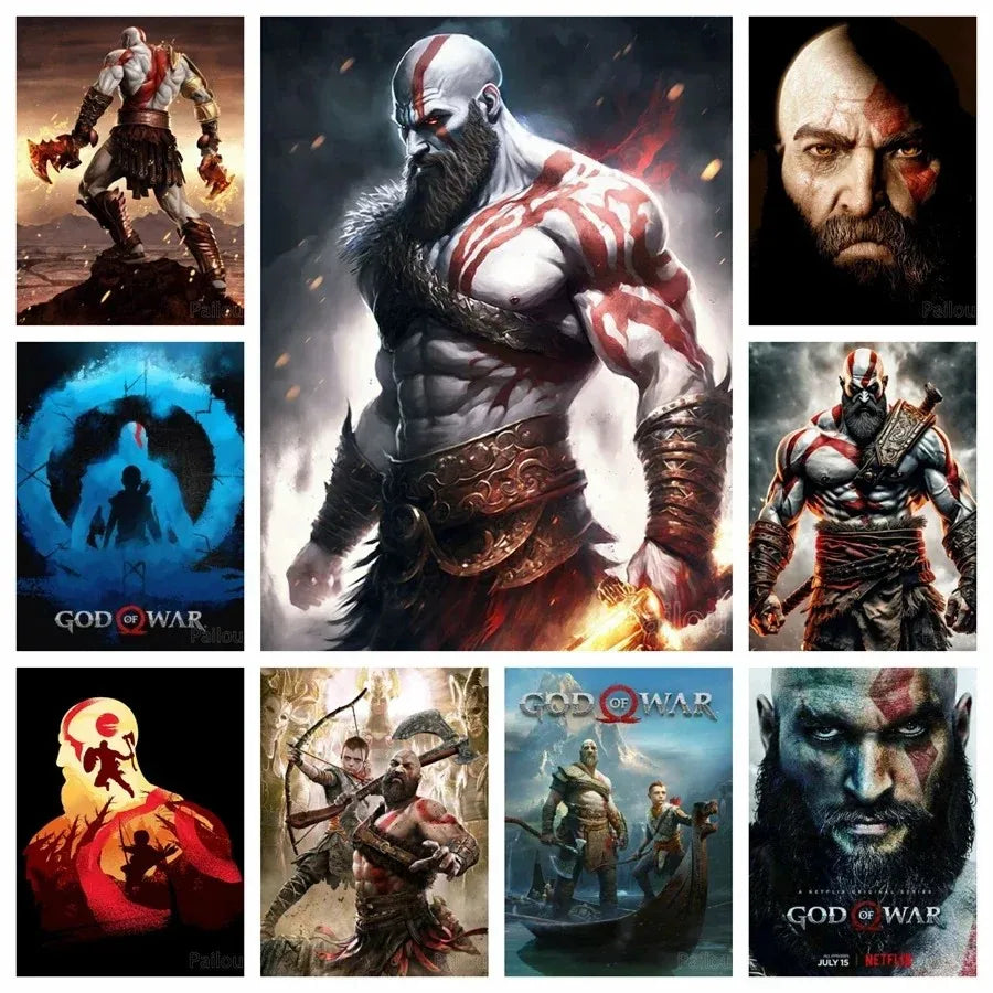 God Of War Ragnarok 5D DIY Diamond Painting Kit Greek Mythology Kratos Art Mosaic Cross Stitch Handcraft Home Room Decor Gift