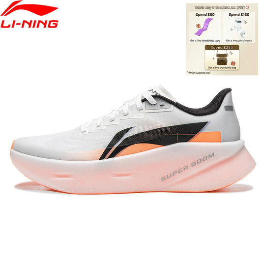 Li-Ning Men's CHAOYING PRO Cushion Running Shoes BOOM FIBER Breathable Lightweight Rebound LiNing Daily Sports Shoes ARBW003