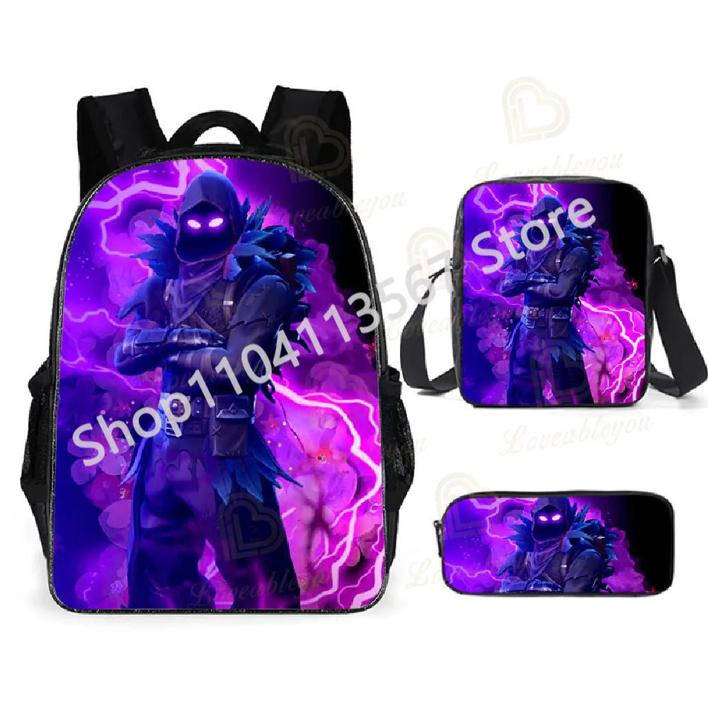3Pcs/Sets Fortnite School Bags for Boys Girls Cartoon Battle Royale Game Book Bags Sets Games Backpacks School Gifts