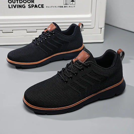 Casual Sneaker Shoes Breathable Men's Walking Mesh Soft Sole Outdoor Anti Slip Travel Comfortable Running Shoes Tenis Masculino
