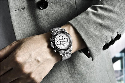 Montre-bracelet pour homme PAGANI DESIGN – Chronographe de luxe, mouvement à quartz MIYOTA VK63, verre saphir, étanche, style sportif