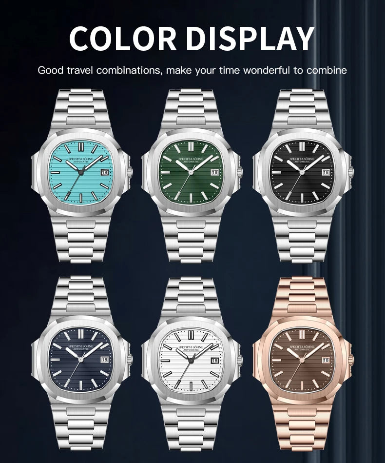 Specht&Sohne 2025 New Classic Men's Watches Luxury Automatic Watch For Men Stainless Steel Sapphire 8215 Mechanical Wristwatch