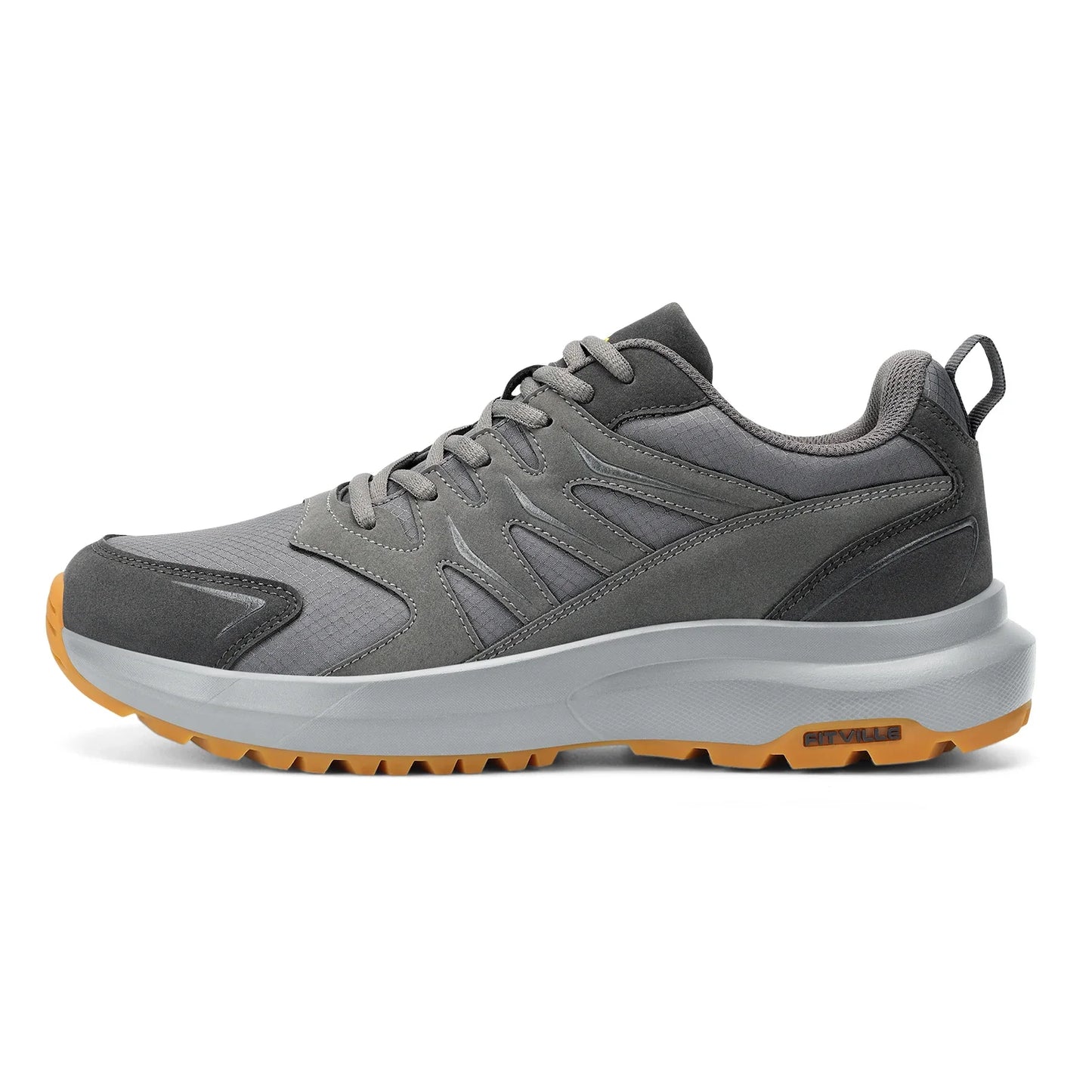 FitVille Extra Wide Sneakers For Men Hiking Walking Shoes Wide Toe Box Lightweight Running Shoes For Flat Feet With Arch Support