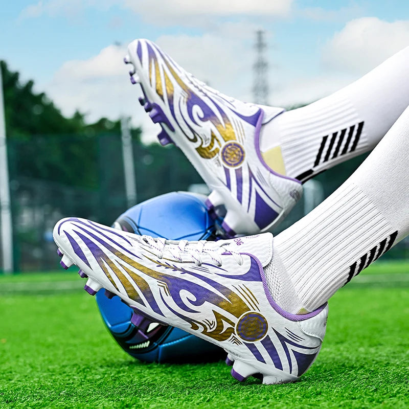 Original Soccer Cleats Men Training Shoes Outdoor Non-slip Children's Football Shoes Long Spikes Men's Futsal Shoes Size 32-45