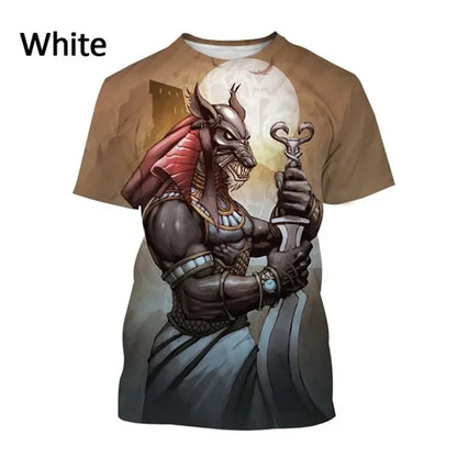 Grim Reaper Anubis T-shirts 3D-trykt oldegyptisk gud T-shirt Egyptens øje Farao Mode Harajuku kortærmet T-shirt