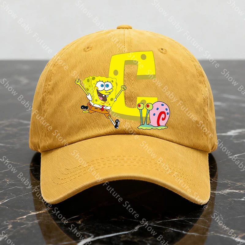 Spongebobs New Baseball Caps for Adult Cartoon Letter Fashion Man Women Washed Hat Summer Vintage Caps Anime Cute Birthday Gifts