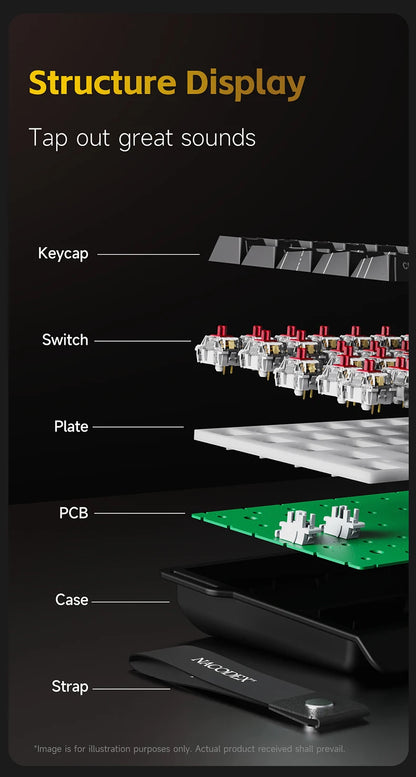 AJAZZ NK68 V2 Wired Mechanical Keyboard Plug and Play 65% Layout Design Sleeve Hot 68-Key Keyboard Colorful Backlight for PC