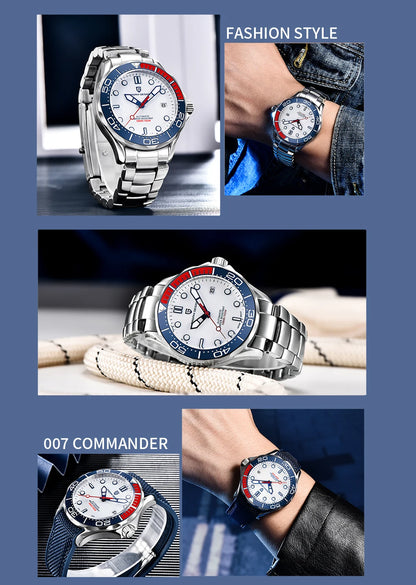 PAGANI DESIGN Men's Watches Mechanical Automatic Watch Sport Ceramic Bezel Luminous Stainless Steel Waterproof Top Watch for Men