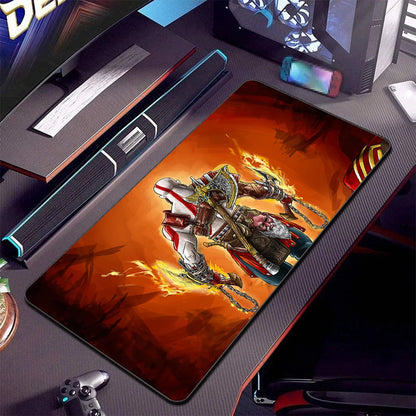 Game God Of War Big Mousepad Large Keyboard Desk Mat Pc Computer Gaming Gamer Mouse Pad LockEdge Rubber Non-slip Mats 90x40cm