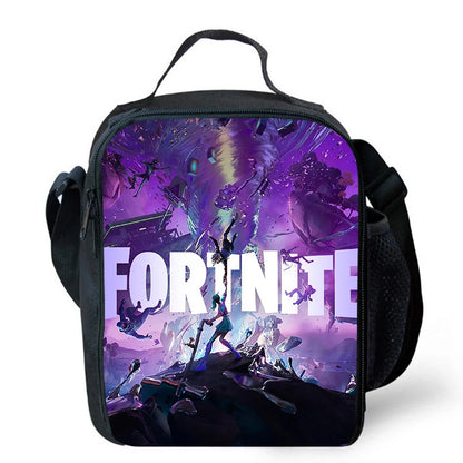 Cute Cartoon Lunch Bag Insulated Thermal Food Container Leakproof Reusable Fortnite Lunch Cooler Bag for Kids Students
