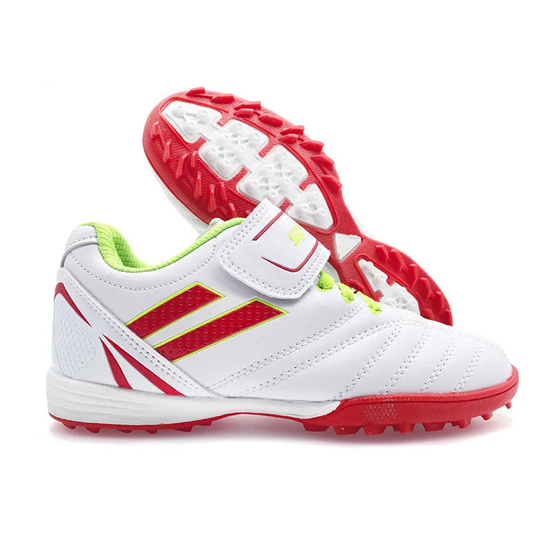 Zapatillas de fútbol infantiles para niño y niña, cierre de velcro, botas de fútbol sin tacos, calzado para principiantes de lacrosse, críquet y béisbol