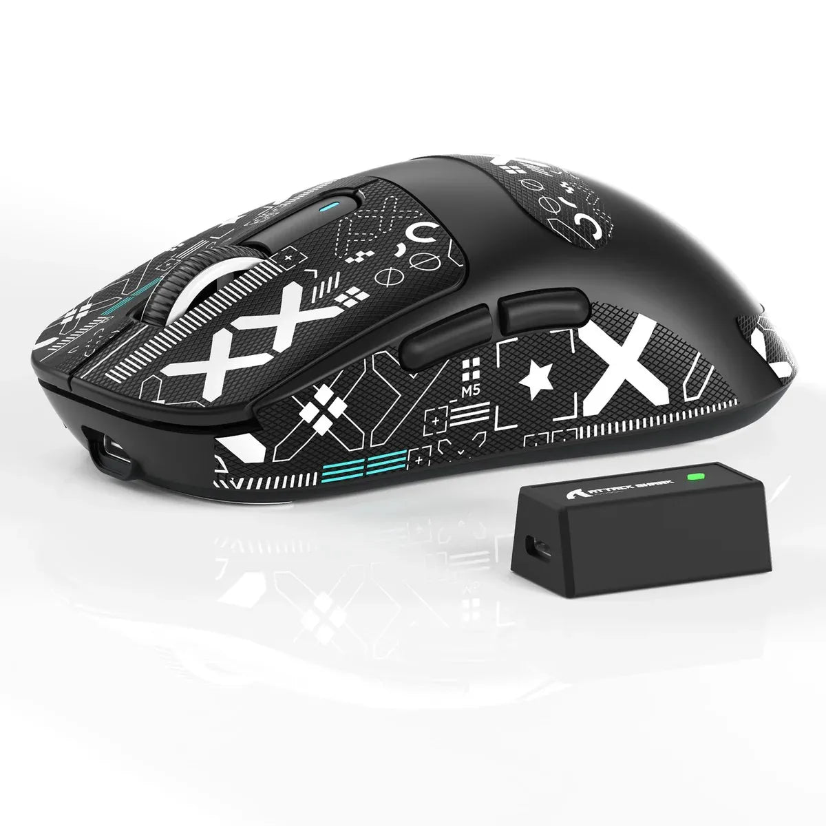 Mouse gaming wireless ATTACK SHARK X3/X3PRO 4K/8K, 26K DPI, tri-mode (cablato/2.4GHz/BT5.2), leggero, sensore PAW3395 per gamer
