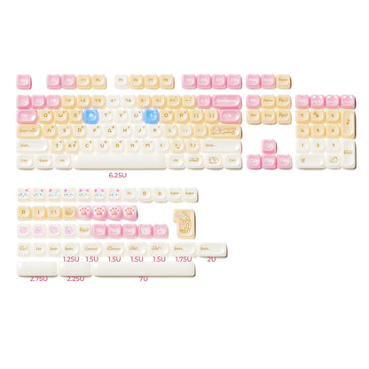 XVX 148 teclas teclas con temática de gatos perfil MAO, teclas coreanas brillantes y adorables para teclado 61 64 68 78 87 96 98 104 108
