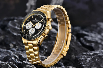 Hodinky PAGANI DESIGN Moon – luxusní quartzový chronograf pro muže, sportovní styl, safírové sklo s antireflexní úpravou, luminiscenční displej