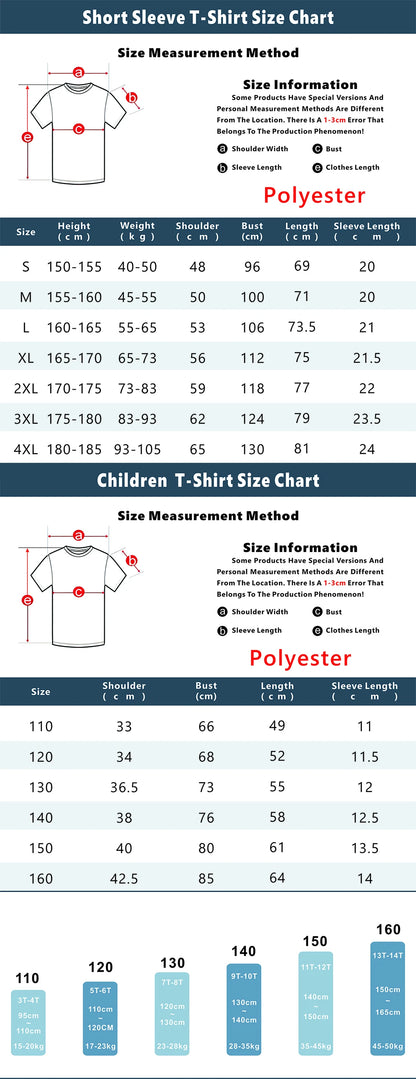 2026 Summer Dragon Ball Men's Casual T-shirt 3D Printed Short-sleeved Fashion Loose Women and Kids Breathable Sports Top Shirt