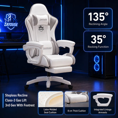 Cadeira de Escritório Gaming Reclinável AOLIVIYA para Computador em Casa, Rotativa, com Elevação, Encosto e Apoio para Pés, para Cybercafé e E-Sports