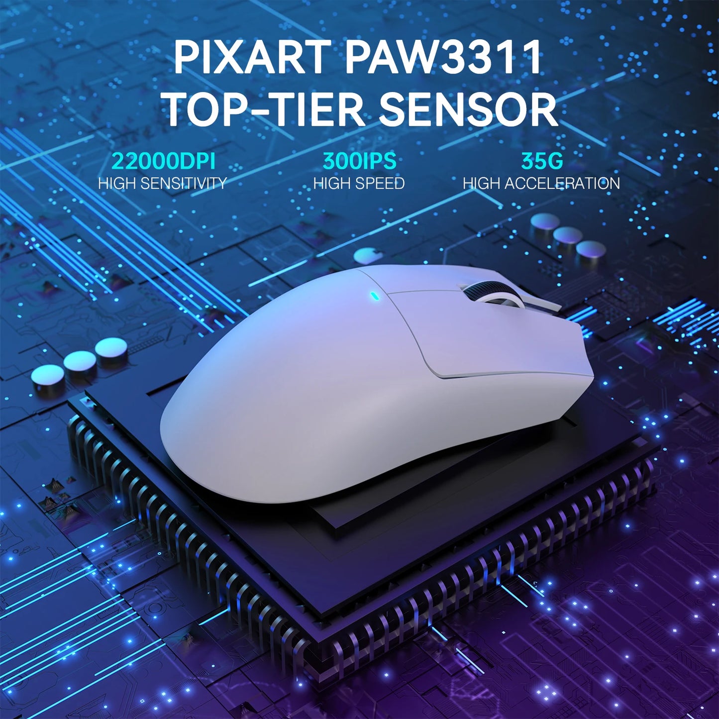 ATTACK SHARK X11 Lightweight Wireless Gaming Mouse with RGB Backlight Charging, Up to 22K DPI, PAW3311 Optical Sensor, HUYU Switch
