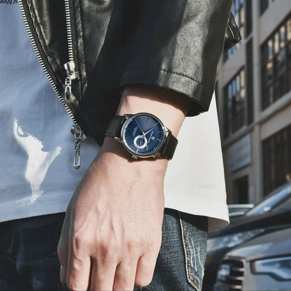 PAGANI DESIGN Men's Casual Quartz Watch Light Luxury All-Match Coated Glass Waterproof Stainless Steel Dial Date Display Watch