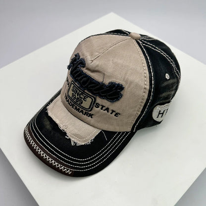Gorras de béisbol vintage coreanas lavadas para hombre y mujer, de algodón, con cierre snapback, bordado de letras, versátiles, modernas e informales con efecto desgastado