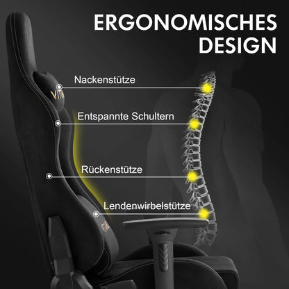 Kitinjoy High Quality Gaming Chair with Footrest, Ergonomic Adjustable Computer Chair, Comfortable Office Chair with Footrest Support for Gaming & Work