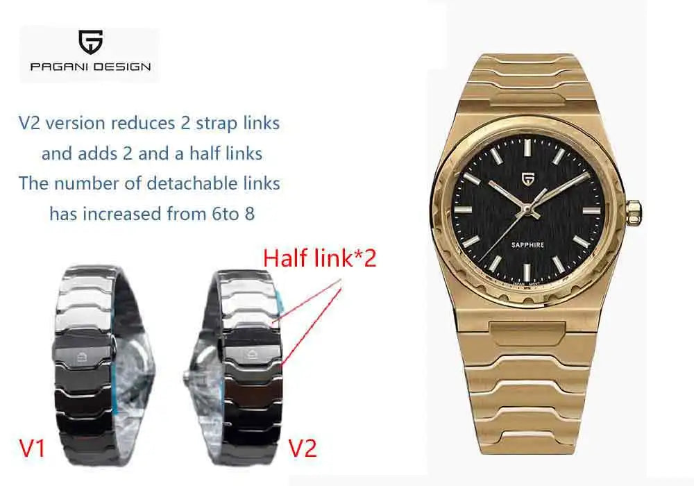 PAGANI DESIGN 2026 New Thin 7mm Fashion Men's Quartz Watch 10Bar Waterproof Stainless Steel Sapphire C3 Upgrade V2 reloj hombre