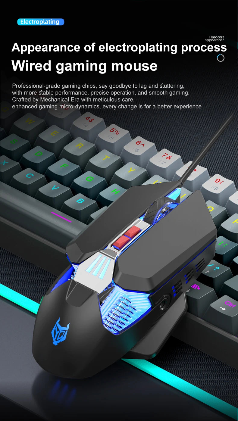 Teclado Mecânico Mini APAYADO K61, Com Fios, 61 Teclas, Phantom RGB, Switch Mecânico Vermelho/Azul Preto/Branco para Gaming, 60% Portátil