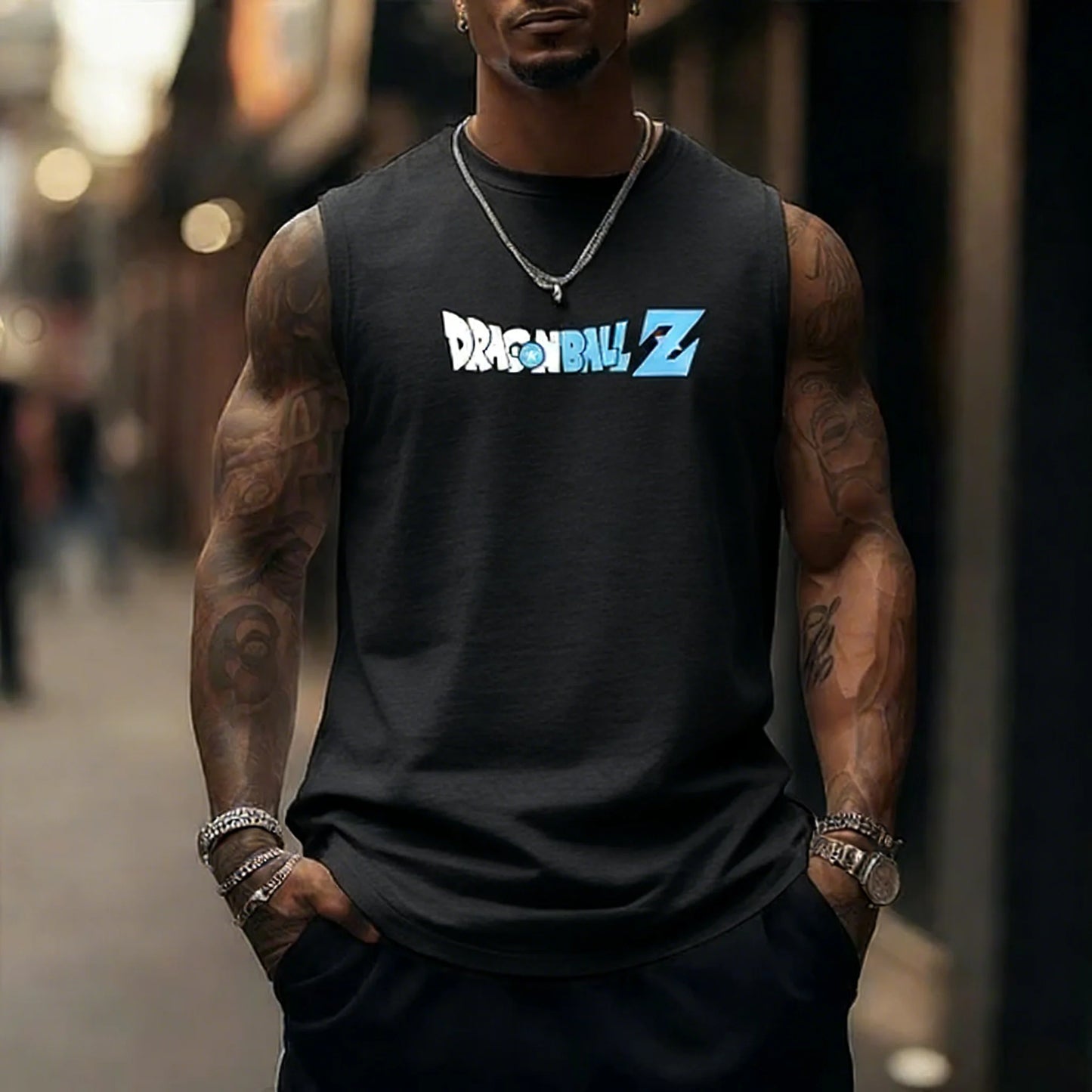 T-shirt de homem Dragon Ball Z Super Blue Vegeta, colete fitness retro americano, estilo Y2K Harajuku, nova coleção primavera e verão, para uso diário