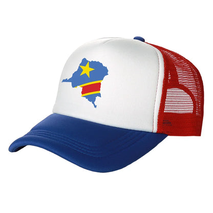 Democratic Congo Trucker Cap Men Democratic Republic of the Congo Hat Baseball Cap Cool Summer Unisex Mesh Net Caps