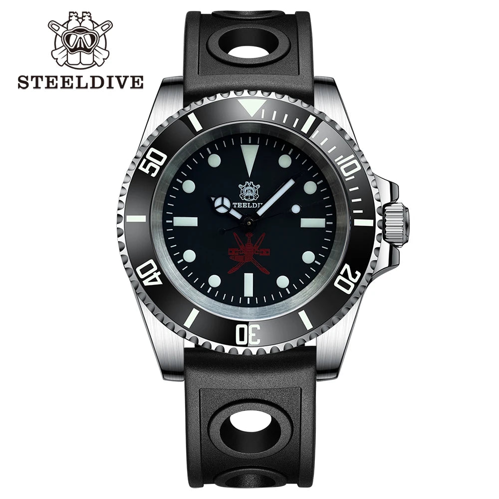 STEELDIVE SD1954 Black Dial 41MM Stainless Steel NH35 Automatic Movement What Ghost Mens 300M Dive Watch  Sapphire Glass