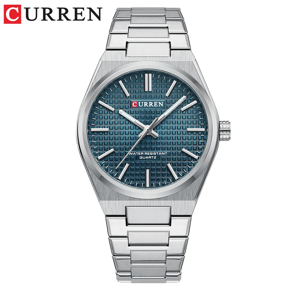 Montre pour homme CURREN 8439 – Modèle de grande marque, style luxe et professionnel, étanche, en acier inoxydable, type militaire, à mouvement quartz.