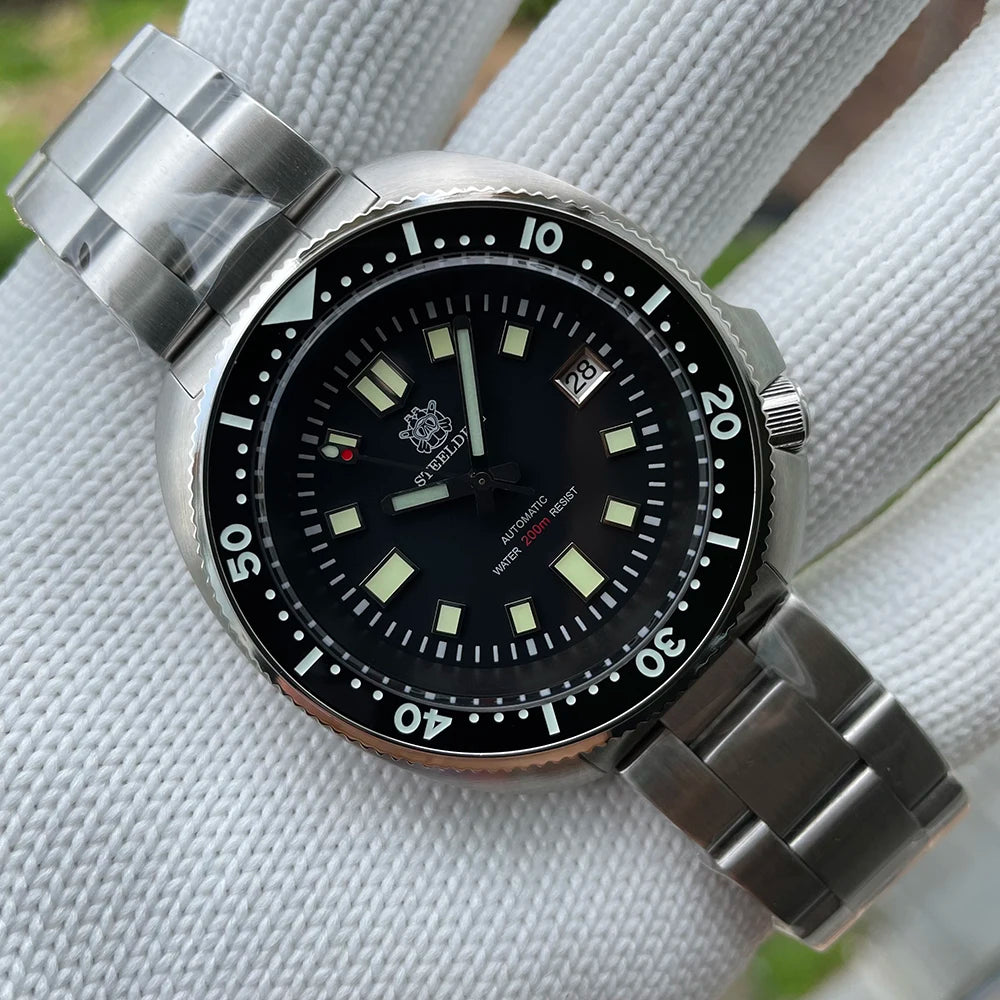 SD1970 New Arrival STEELDIVE Brand 20ATM Water Resistant Ceramic Bezel Insert Sapphire Glass NH35 Automatic Watch 6105 Turtle