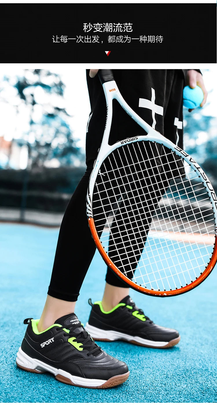 Zapatillas de tenis unisex transpirables para hombre y mujer, para deporte al aire libre, gimnasio, bádminton y voleibol