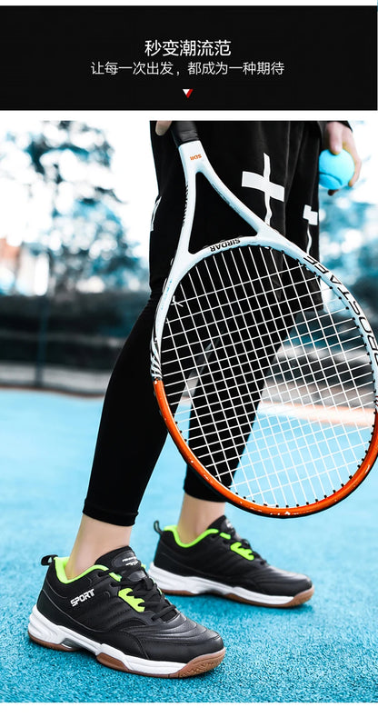 Zapatillas de tenis unisex transpirables para hombre y mujer, para deporte al aire libre, gimnasio, bádminton y voleibol