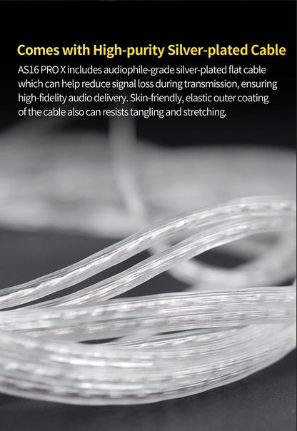 Auriculares intrauditivos KZ AS16 PRO X HiFi In-Ear Monitor – auriculares con cable con micrófono y 8 drivers de armadura balanceada